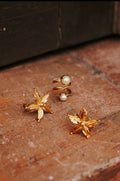 Anillo flor alborada y anillo doble perla